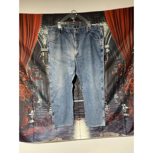 Rustle Wrangler Denim Jeans Men’s Size 42X30 Light Blue - Picture 1 of 5